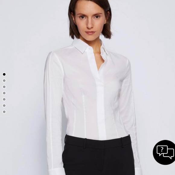 BOSS - SLIM-FIT BLOUSE IN STRETCH COTTON - only worn twice - like new condition - Picture 5 of 5